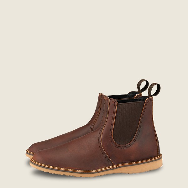 Heritage Støvler Herre - Red Wing Weekender Chelsea - 6-Inchr Rough & Tough Læder - Brune - YVPOKA-5